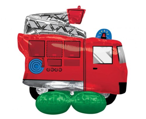 Balon foliowy AirLoonz Fire Truck P71, 106 cm x 88 cm, zapakowany
