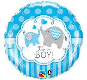 Balon foliowy 18" QL CIR - "It’s A Boy Elephants"