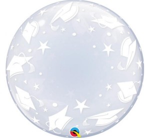 Balon foliowy 22" QL Bubble Deco "Graduation Caps"