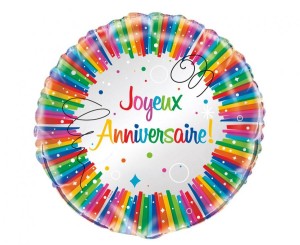 Balon foliowy 18" UQ "Joyeux Anniversaire" KK