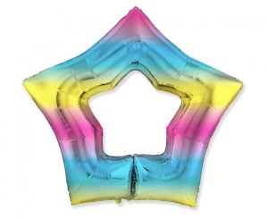 Balon foliowy JUMBO FX - Gwiazda (rama), gradient KK