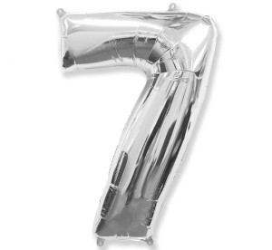 Balon foliowy FX - "Number 7" srebrny 85 cm
