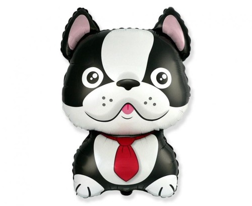 Balon foliowy 24 cale FX - Pies Bulldog, czarny