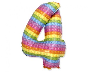 Balon foliowy FX - "Number 4" POP IT 69 cm KK