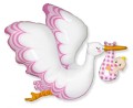 Balon foliowy 24 cale FX - Bocian Baby Girl