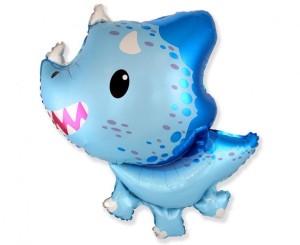 Balon foliowy 24" FX - Baby Triceratops (niebieski)