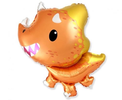 Balon foliowy 24" FX - Baby Triceratops (pomarańczowy)