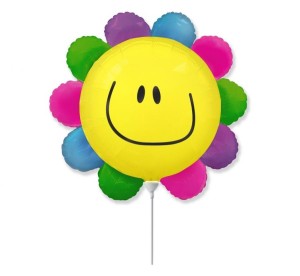 Balon foliowy 14" FX - "Kwiatek" (tęczowy)