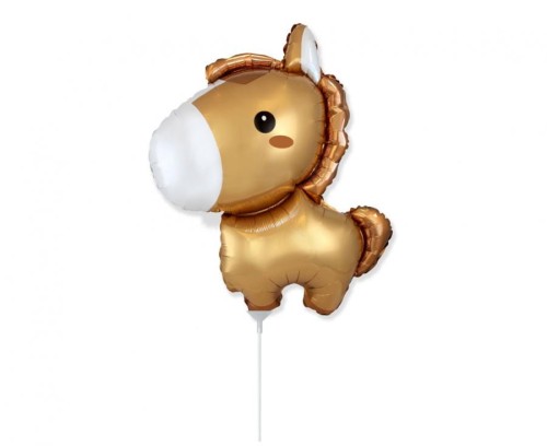 Balon foliowy 14" FX - Konik (brązowy)