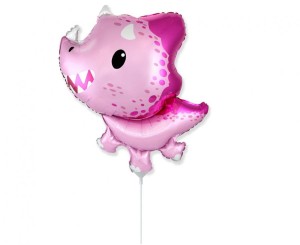 Balon foliowy 14" FX - Baby Triceratops (różowy)