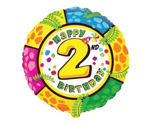 Balon foliowy 18" FX - " Happy Birthday - 2", pakowany