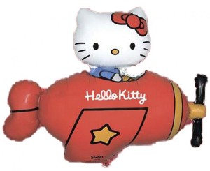 Balon foliowy 24" FX - "Hello Kitty w samolocie", czerwony, pakowany KK