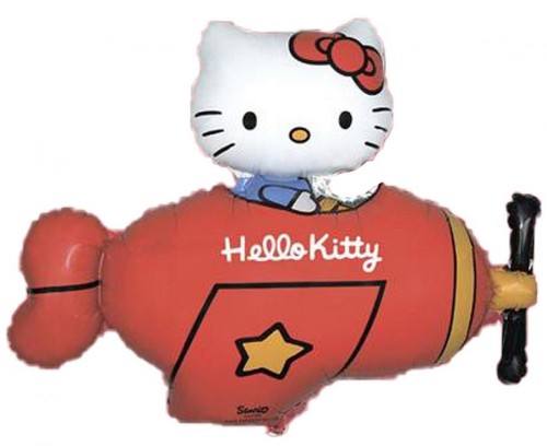 Balon foliowy 24" FX - "Hello Kitty w samolocie", czerwony, pakowany KK