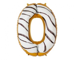 Balon foliowy Cyfra 0, ciasteczko, 78 cm