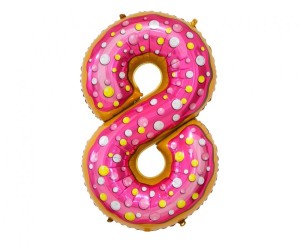 Balon foliowy Cyfra 8, ciasteczko, 78 cm
