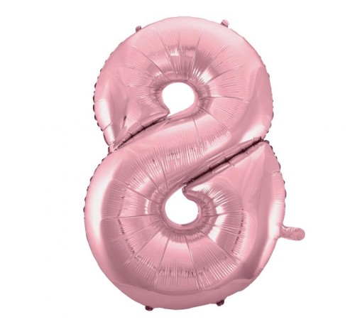 Balon foliowy "Cyfra 8", j. różowa, 92 cm