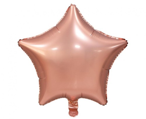Balon foliowy "Gwiazda", matowa, różowo-złota, 19"