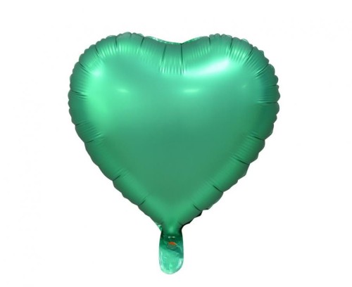 Balon foliowy "Serce", matowe, zielone, 18"