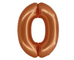 Balon foliowy Smart, Cyfra 0, miedziana, 76 cm