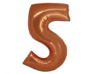 Balon foliowy Smart, Cyfra 5, miedziana, 76 cm