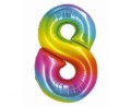 Balon foliowy Smart, Cyfra 8, tęczowa, 76 cm