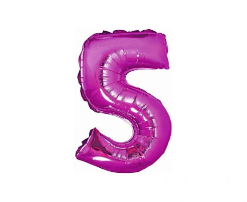 Balon foliowy "Cyfra 5", różowa, 35 cm