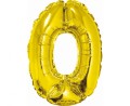 Balon foliowy "Cyfra 0", złota, 35 cm