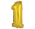 Balon foliowy "Cyfra 1", złota, 35 cm