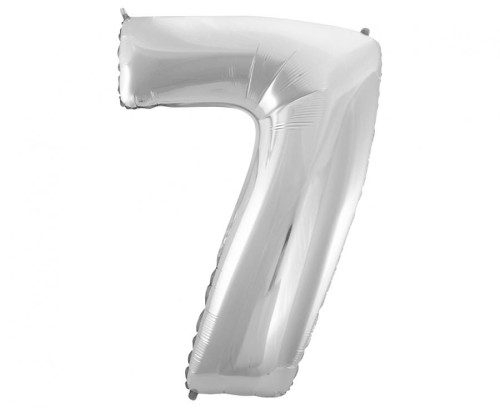 Balon foliowy B&C "Cyfra 7", srebrna, 92 cm