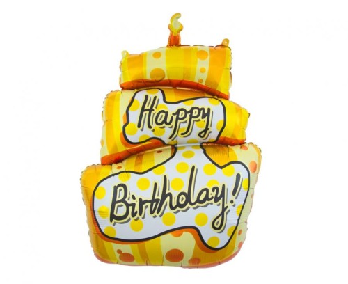 Balon foliowy Tort Happy Birthday, 53x79 cm