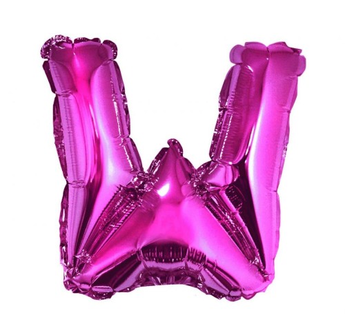 Balon foliowy "Litera W", różowa, 35 cm