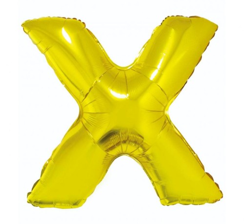 Balon foliowy "Litera X", złota, 89 cm