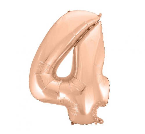 Balon foliowy B&C "Cyfra 4", różowo-złota, 92 cm
