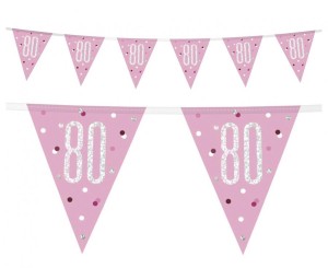 Banner Glitz 80, z flagami, różowy, 274 cm