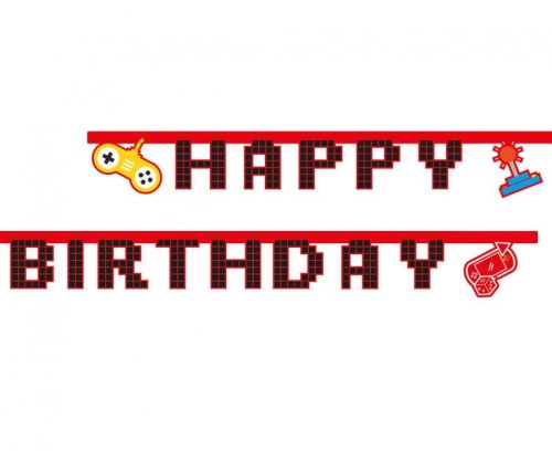 Banner Gaming Party - Happy Birthday