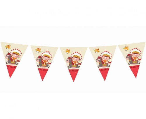 Banner flagi "Indiańskie Party", dł. 360 cm, 11 flag