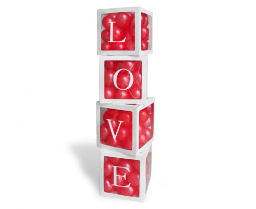 Zestaw pudełek 35 cm na balony z literami LOVE, 4 szt. KK