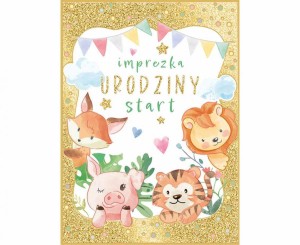 #HKO Kartka okolicznościowa B6 URODZINOWE ZWIERZAKI, 1 szt.