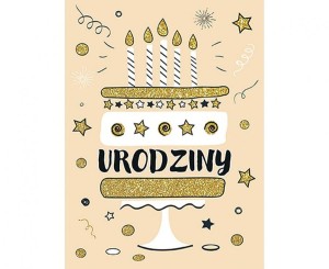 #HKO Kartka okolicznościowa B6 TORT BROKAT, 1 szt.