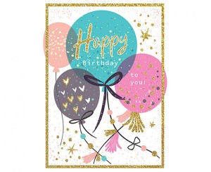 #HKO Kartka okolicznościowa B6 BALONY BROKAT, 1 szt.