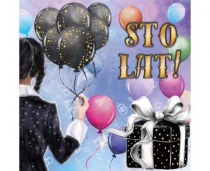 #HKO Kartka okolicznościowa KW CZARNE BALONY, 1 szt.