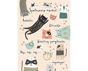 #HKO Kartka okolicznościowa B6 BEŻOWE KOTY, 1 szt.