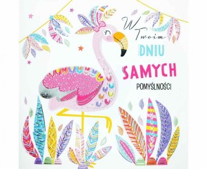 #HKO Kartka okolicznościowa KW FLAMING PIÓRA, 1 szt.