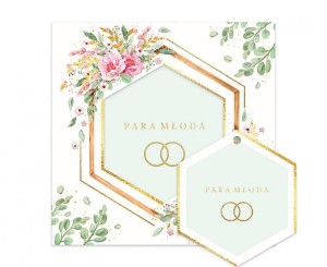 #HKO Kartka okolicznościowa KW ŚLUB EUKALIPTUS KWIATY, 1 szt.