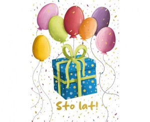 #HKO Kartka okolicznościowa B6 PREZENT Z BALONAMI, 1 szt.