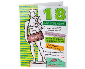 #HKO Kartka okolicznościowa B6 18- nastka CHŁOPAK, 1 szt.