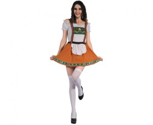 Zestaw dla dorosłych Pomarańczowa Bawarka (bluzka, spódnica na szelkach), rozm. M