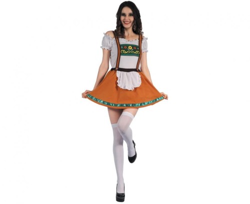 Zestaw dla dorosłych Pomarańczowa Bawarka (bluzka, spódnica na szelkach), rozm. S