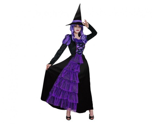 Zestaw dla dorosłych Fioletowa Czarownica (sukienka, kapelusz), rozm. M