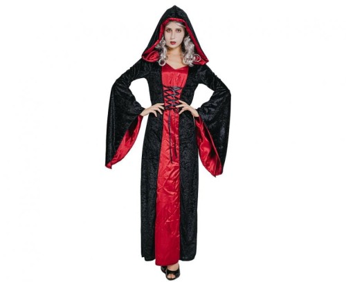 Strój dla dorosłych Rubinowa Wampirzyca (sukienka z kapturem), rozm. M